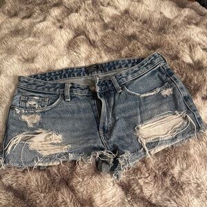 Abercrombie & Fitch Blue Distressed Jean Shorts